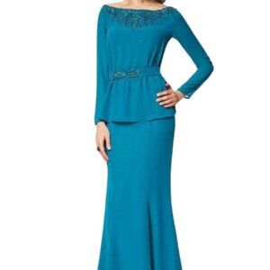 NWT Clarisse M6538 Chiffon Mother of the Bride Dresses Green Topaz Size 28